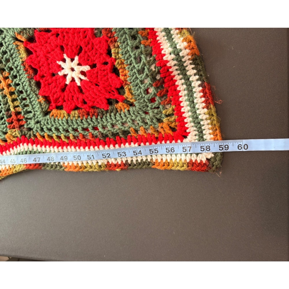 Handmade Knit Crochet Granny Square Throw Blanket Home Lounge Moody Rustic - Picture 4 of 5